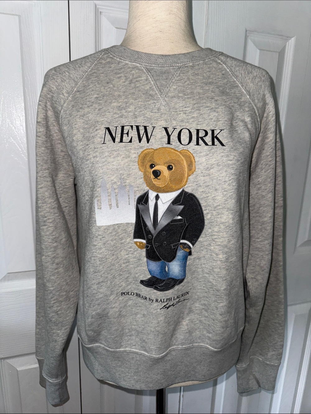 Polo Ralph Lauren Women's Polo Bear Lightweight Fleece Crewneck Sweatshirt Sz S